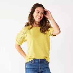 Women's Sonoma Goods For Life® Puff Sleeve Sweatshirt -Outlet Clothiza Store 5237696 Washed Green