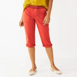 Women's Sonoma Goods For Life® Comfort Waist Pull-On Capri Pants -Outlet Clothiza Store 5237938 Coral