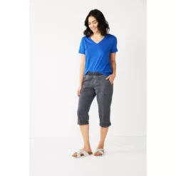 Women's Sonoma Goods For Life® Comfort Waist Pull-On Capri Pants -Outlet Clothiza Store 5237938 Dark Gray