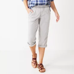 Women's Sonoma Goods For Life® Comfort Waist Pull-On Capri Pants -Outlet Clothiza Store 5237938 Light Gray