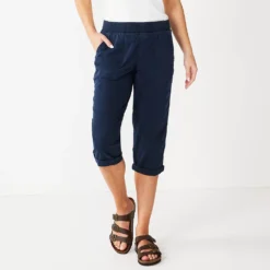 Women's Sonoma Goods For Life® Comfort Waist Pull-On Capri Pants -Outlet Clothiza Store 5237938 Navy