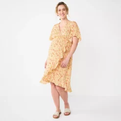 Maternity Sonoma Goods For Life® Flutter Sleeve Wrap Dress -Outlet Clothiza Store 5241695 Ditsy Floral