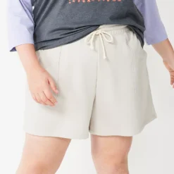 Plus Size Sonoma Goods For Life® French Terry Sweat Shorts -Outlet Clothiza Store 5241778 Cement