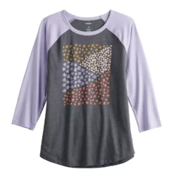 Women's Sonoma Goods For Life® Three Quarter Sleeve Baseball Graphic Tee -Outlet Clothiza Store 5242169 ALT5