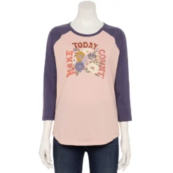 Women's Sonoma Goods For Life® Three Quarter Sleeve Baseball Graphic Tee -Outlet Clothiza Store 5242169 Blush Make Today Count