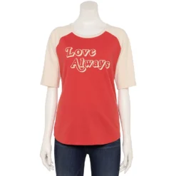 Women's Sonoma Goods For Life® Elbow Sleeve Baseball Graphic Tee -Outlet Clothiza Store 5242399 Love Always Red