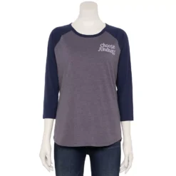 Women's Sonoma Goods For Life® Elbow Sleeve Baseball Graphic Tee -Outlet Clothiza Store 5242399 Purple Choose Kindness
