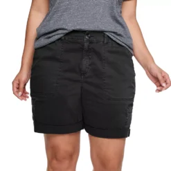 Plus Size Sonoma Goods For Life® Utility Bermuda Shorts -Outlet Clothiza Store 5242679 Black