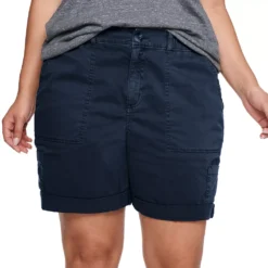 Plus Size Sonoma Goods For Life® Utility Bermuda Shorts -Outlet Clothiza Store 5242679 Navy