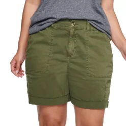 Plus Size Sonoma Goods For Life® Utility Bermuda Shorts -Outlet Clothiza Store 5242679 Olive