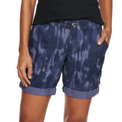 Women's Sonoma Goods For Life® Comfort Waist Utility Bermuda Shorts -Outlet Clothiza Store 5243469 Blue Wash Print