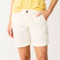Women's Sonoma Goods For Life® Comfort Waist Utility Bermuda Shorts -Outlet Clothiza Store 5243469 Polar Beige