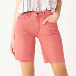 Women's Sonoma Goods For Life® High-Waist 9" Bermuda Jean Shorts -Outlet Clothiza Store 5244121 Antique Berry