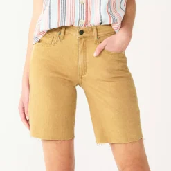 Women's Sonoma Goods For Life® High-Waist 9" Bermuda Jean Shorts -Outlet Clothiza Store 5244121 Cider Yellow