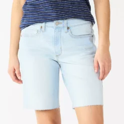 Women's Sonoma Goods For Life® High-Waist 9" Bermuda Jean Shorts -Outlet Clothiza Store 5244121 White Tail