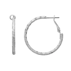 Sonoma Goods For Life® Textured Silver Hoop Earrings