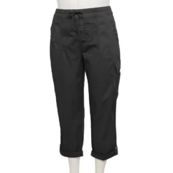 Plus Size Sonoma Goods For Life® Comfort Waist Utility Capri Pants -Outlet Clothiza Store 5258066 Pitch Black