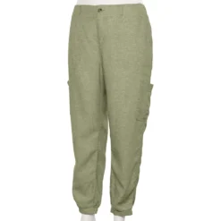 Plus Size Sonoma Goods For Life® Utility Jogger Pants -Outlet Clothiza Store 5260111 Olive Linen