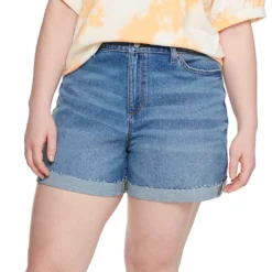 Plus Size Sonoma Goods For Life® Premium High-Waist Denim Shorts -Outlet Clothiza Store 5261004 Broadway