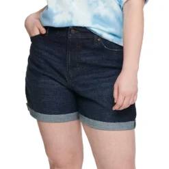 Plus Size Sonoma Goods For Life® Premium High-Waist Denim Shorts -Outlet Clothiza Store 5261004 San Luis