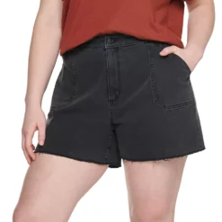 Plus Size Sonoma Goods For Life® Premium High-Waist Denim Shorts -Outlet Clothiza Store 5261004 Silva
