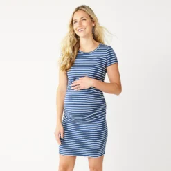 Maternity Sonoma Goods For Life® Everyday T-Shirt Dress -Outlet Clothiza Store 5263018 Blue Stripe