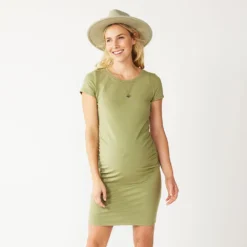 Maternity Sonoma Goods For Life® Everyday T-Shirt Dress -Outlet Clothiza Store 5263018 Olive Era