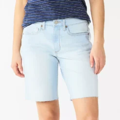 Petite Sonoma Goods For Life® High-Rise Bermuda Jean Shorts -Outlet Clothiza Store 5267553 White Tail
