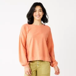 Women's Sonoma Goods For Life® Side Tie Sweatshirt -Outlet Clothiza Store 5271671 Oak Orange