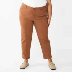 Plus Size Sonoma Goods For Life® Premium Rolled Girlfriend Jeans -Outlet Clothiza Store 5272706 Puebla Brown
