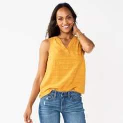 Women's Sonoma Goods For Life® V-Neck Tank -Outlet Clothiza Store 5297402 Gold