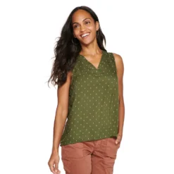 Women's Sonoma Goods For Life® V-Neck Tank -Outlet Clothiza Store 5297402 Olive Geo