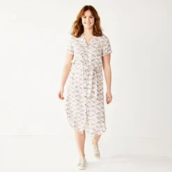 Petite Sonoma Goods For Life® Midi Shirtdress -Outlet Clothiza Store 5316708 Plum Quilt