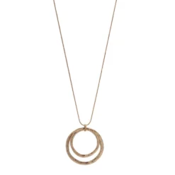 Sonoma Goods For Life® Hammered Gold Tone Long Orbital Pendant Necklace