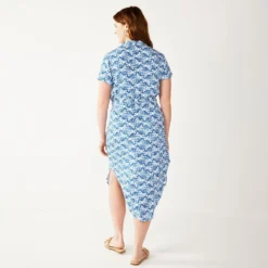 Women's Sonoma Goods For Life® Button Front Midi Shirt Dress -Outlet Clothiza Store 5345259 ALT