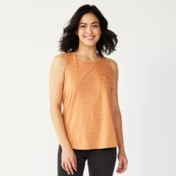 Women's Sonoma Goods For Life® High-Neck Tank -Outlet Clothiza Store 5467284 Brown Peach Stripe