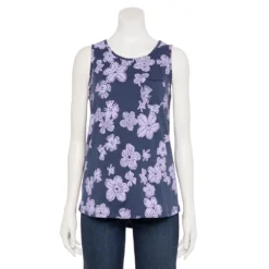 Women's Sonoma Goods For Life® High-Neck Tank -Outlet Clothiza Store 5467284 Navy Dot Floral