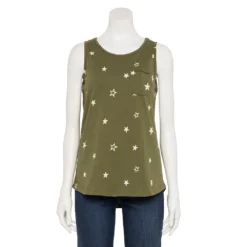 Women's Sonoma Goods For Life® High-Neck Tank -Outlet Clothiza Store 5467284 Olive Star