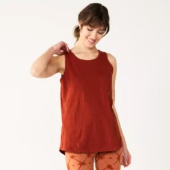 Women's Sonoma Goods For Life® High-Neck Tank -Outlet Clothiza Store 5467284 Rust Chili Red