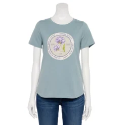 Women's Sonoma Goods For Life® Short Sleeve Graphic Tee -Outlet Clothiza Store 5480871 Blue Bloom