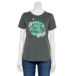 Women's Sonoma Goods For Life® Short Sleeve Graphic Tee -Outlet Clothiza Store 5480871 Gray Mother Earth