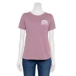 Women's Sonoma Goods For Life® Short Sleeve Graphic Tee -Outlet Clothiza Store 5480871 Mauve Love