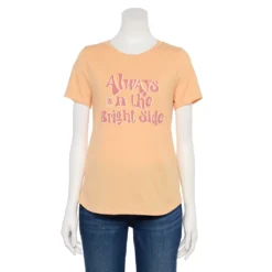 Women's Sonoma Goods For Life® Short Sleeve Graphic Tee -Outlet Clothiza Store 5480871 Peach Bright Side