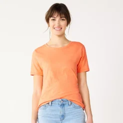 Women's Sonoma Goods For Life® Crewneck Tee -Outlet Clothiza Store 5484998 Apricot Orange