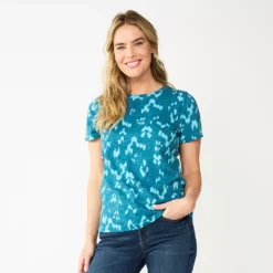 Women's Sonoma Goods For Life® Crewneck Tee -Outlet Clothiza Store 5484998 Blue Ikat Dye