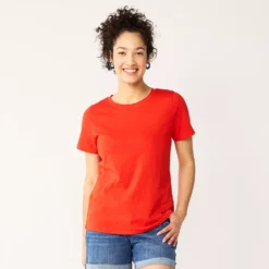Women's Sonoma Goods For Life® Crewneck Tee -Outlet Clothiza Store 5484998 Bright Red