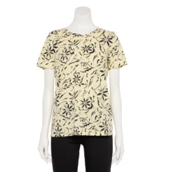 Women's Sonoma Goods For Life® Crewneck Tee -Outlet Clothiza Store 5484998 Cream Black Floral