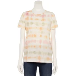 Women's Sonoma Goods For Life® Crewneck Tee -Outlet Clothiza Store 5484998 Cream Warm Tie Dye