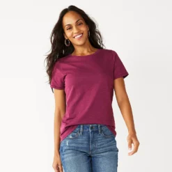 Women's Sonoma Goods For Life® Crewneck Tee -Outlet Clothiza Store 5484998 Deep Pink