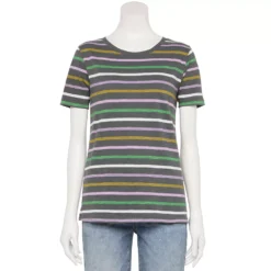 Women's Sonoma Goods For Life® Crewneck Tee -Outlet Clothiza Store 5484998 Gray Purple Stripe